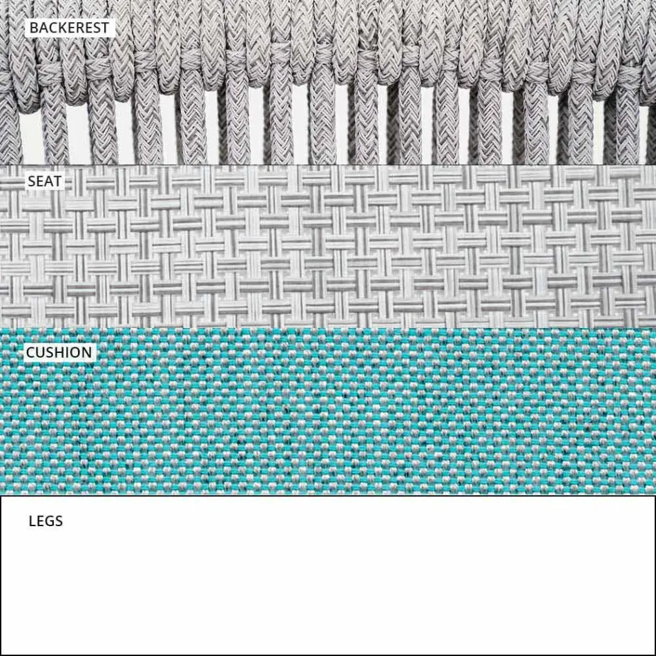 Sillón Garden Lounge tapizado en tela y aluminio - Smart by Varaschin Viadurini