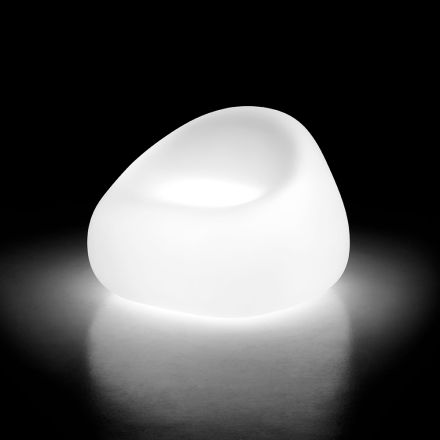 Sillón luminoso de exterior con luz LED en polietileno Made in Italy - Ervin Viadurini