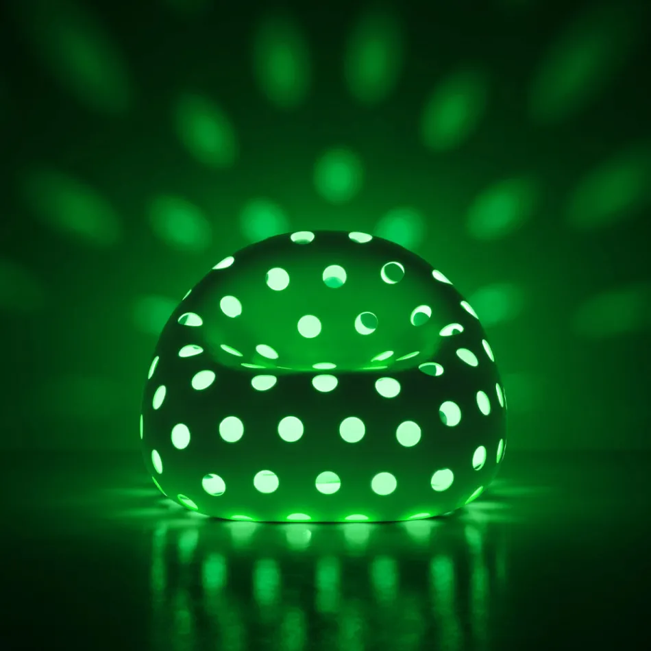 Sillón de exterior luminoso en polietileno blanco Made in Italy - Asso Viadurini