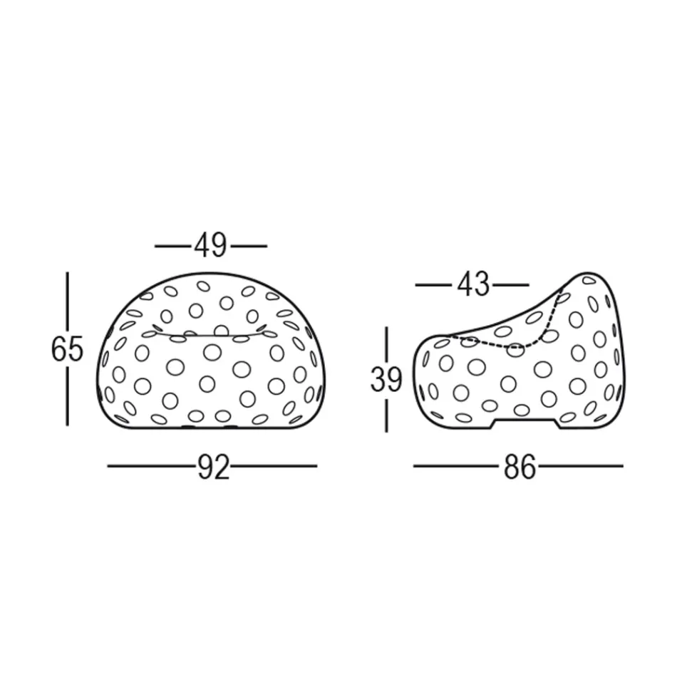 Sillón de exterior luminoso en polietileno blanco Made in Italy - Asso Viadurini