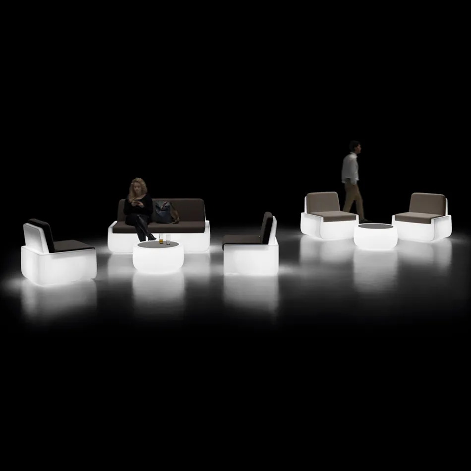 Sillón de exterior Bright en polietileno con cojín Made in Italy - Belida Viadurini