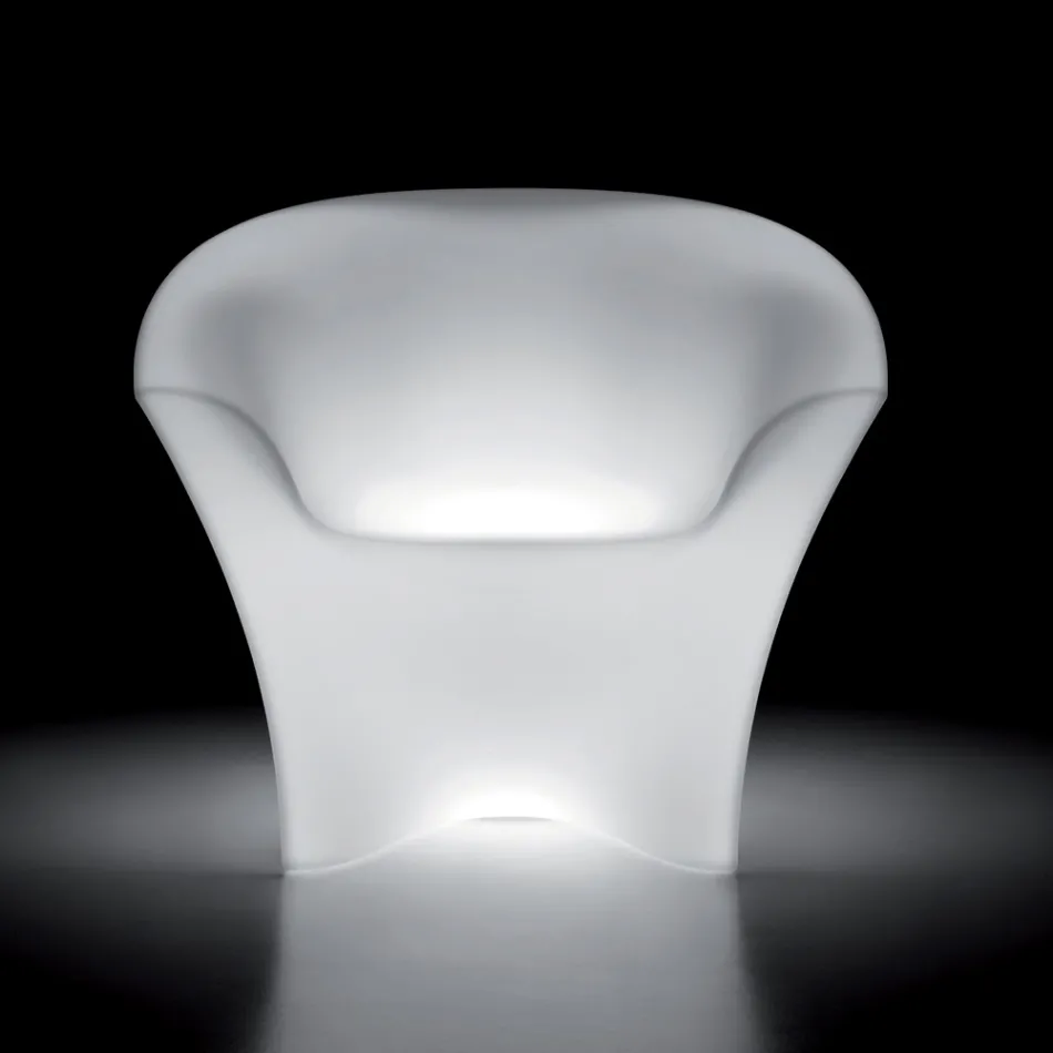 Sillón de exterior iluminado en polietileno con luz LED Made in Italy - Conda Viadurini
