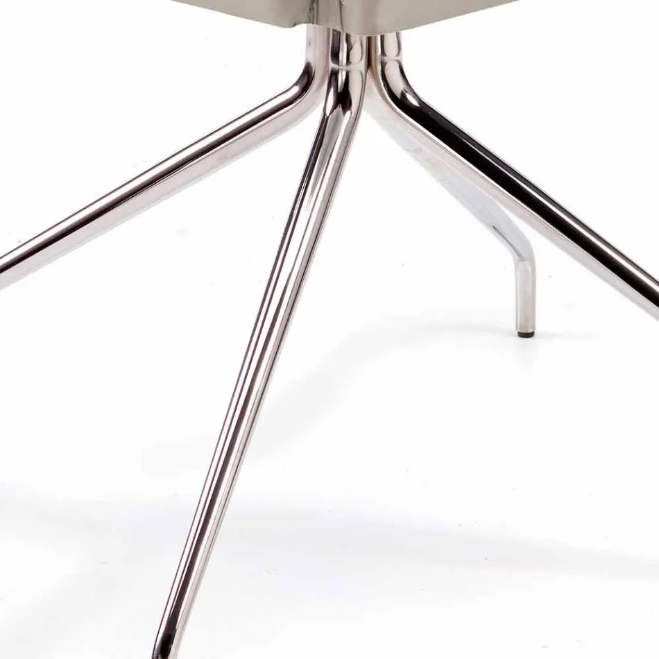 Sillón hecho en Italia cubierto en cuero Niles, diseño moderno Viadurini