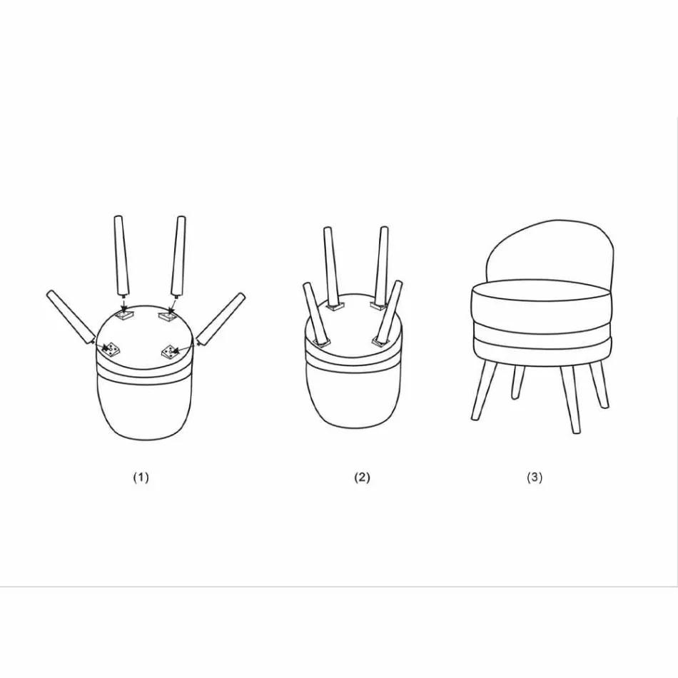 Sillón Mini Coloreado de Diseño Moderno en Madera y Tela - Koah Viadurini