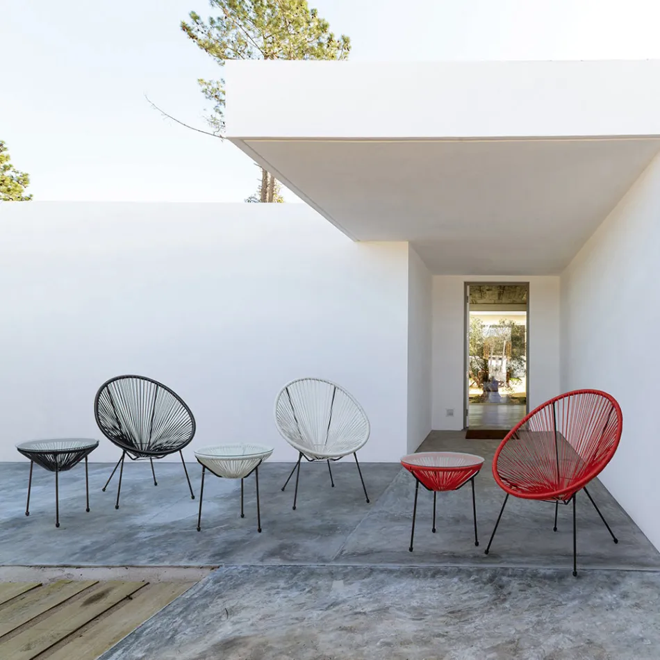 Sillón de diseño moderno para exterior en acero pintado - Spumolizia Viadurini