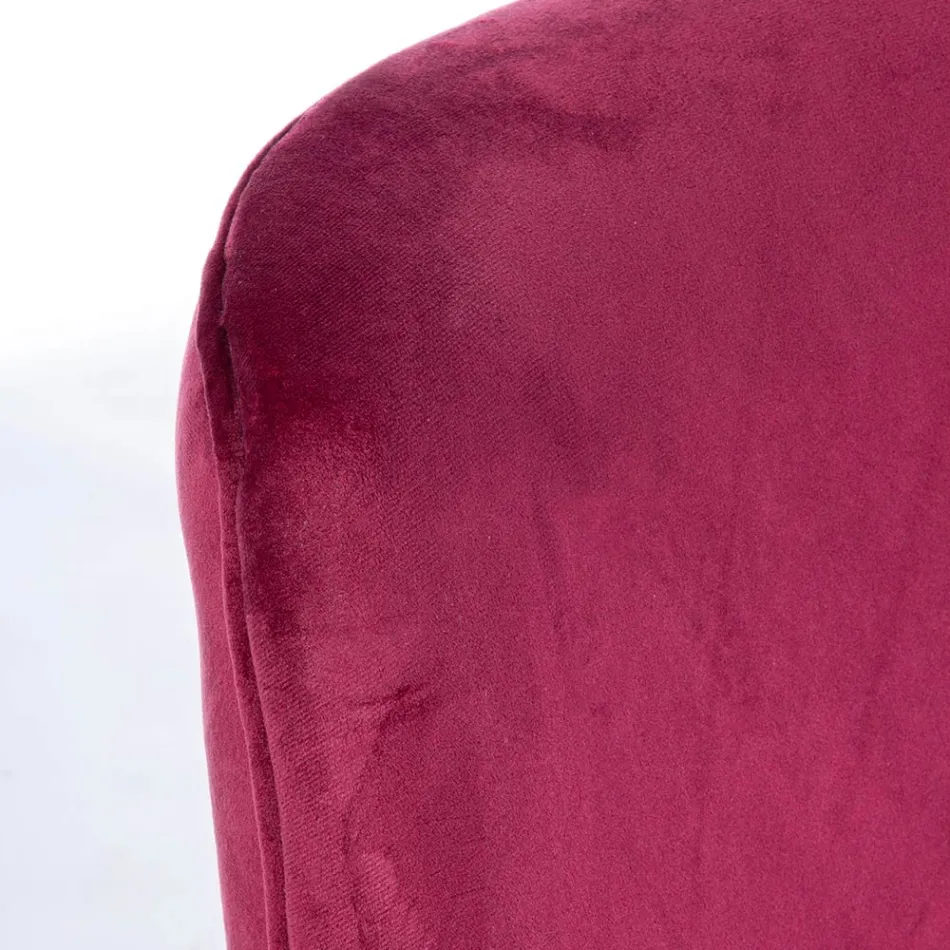 Sillón moderno en acero y asiento efecto terciopelo 3 acabados - Matty Viadurini