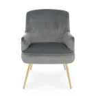 Sillón moderno en acero y asiento efecto terciopelo 3 acabados - Matty Viadurini