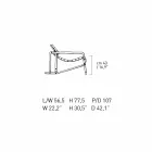 Sillón moderno en madera lacada en negro brillante y cuero Made in Italy - Conga Viadurini