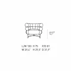 Sillón moderno tapizado en cuero con base de acero Made in Italy - Ostilio Viadurini