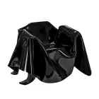 Delia - Sillón moderno con drapeado de plexiglás negro, fabricado en Italia. Viadurini