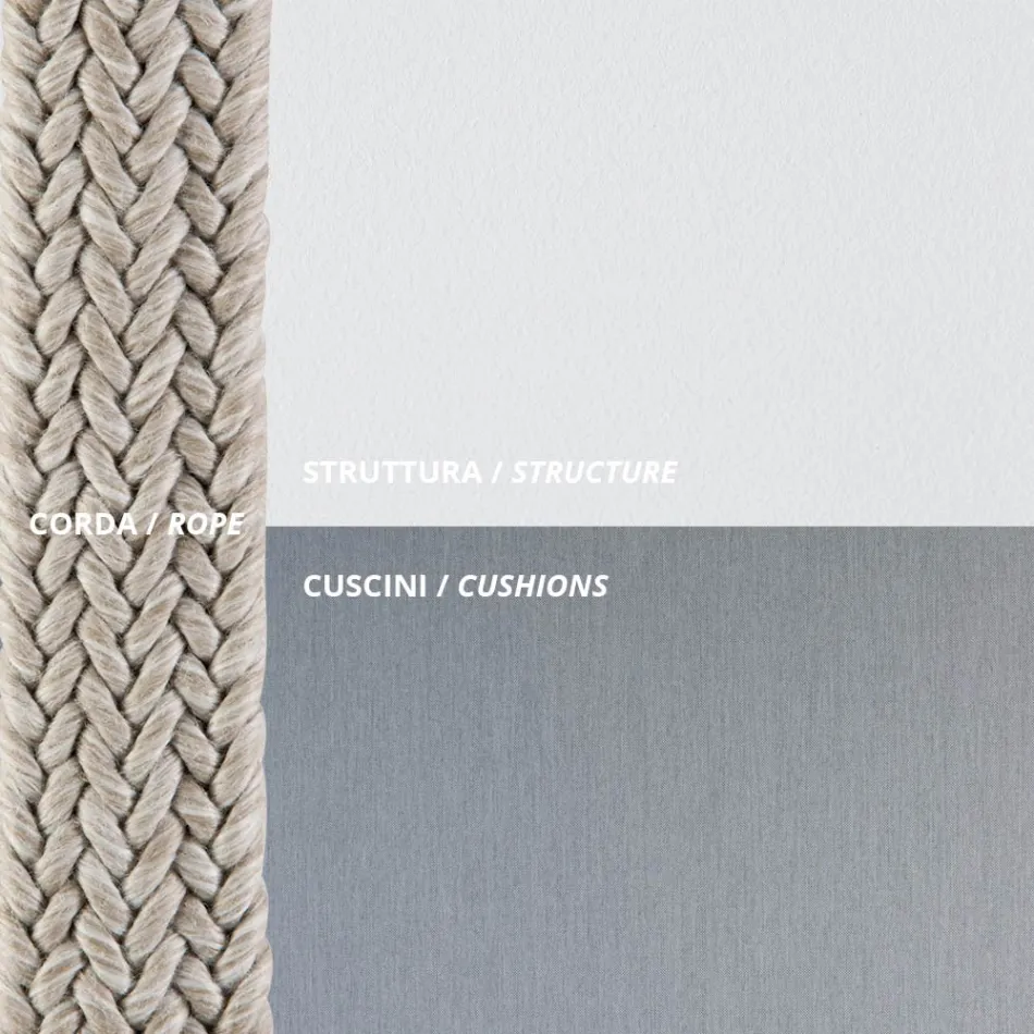 Sillón de exterior en acero Varios tamaños y cojines incluidos Made in Italy - Bronn Viadurini