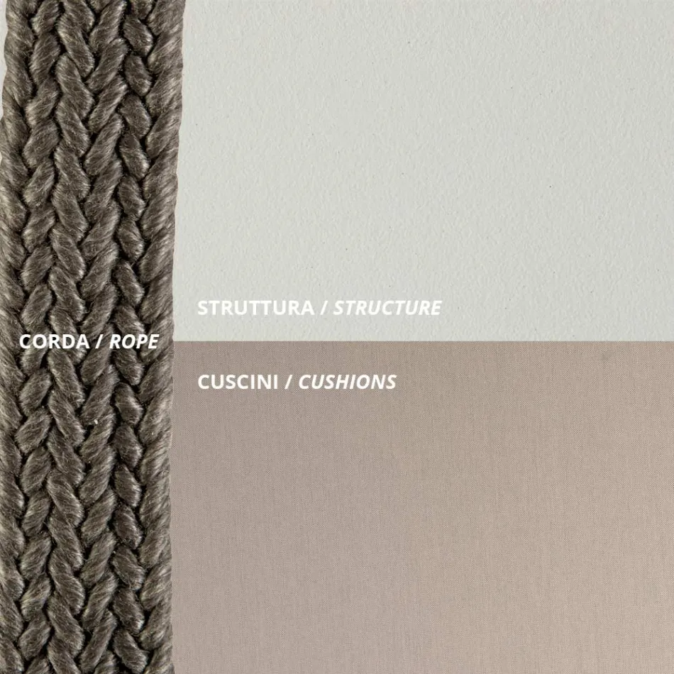 Sillón de exterior en acero Varios tamaños y cojines incluidos Made in Italy - Bronn Viadurini