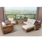 Sillón de exterior en tejido de plátano con cojines - Legolas Viadurini