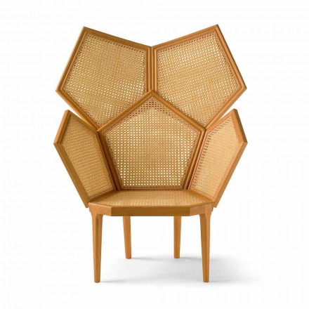 Sillón pentagonal de diseño clásico para sala de estar, L103xP72cm, poste Viadurini