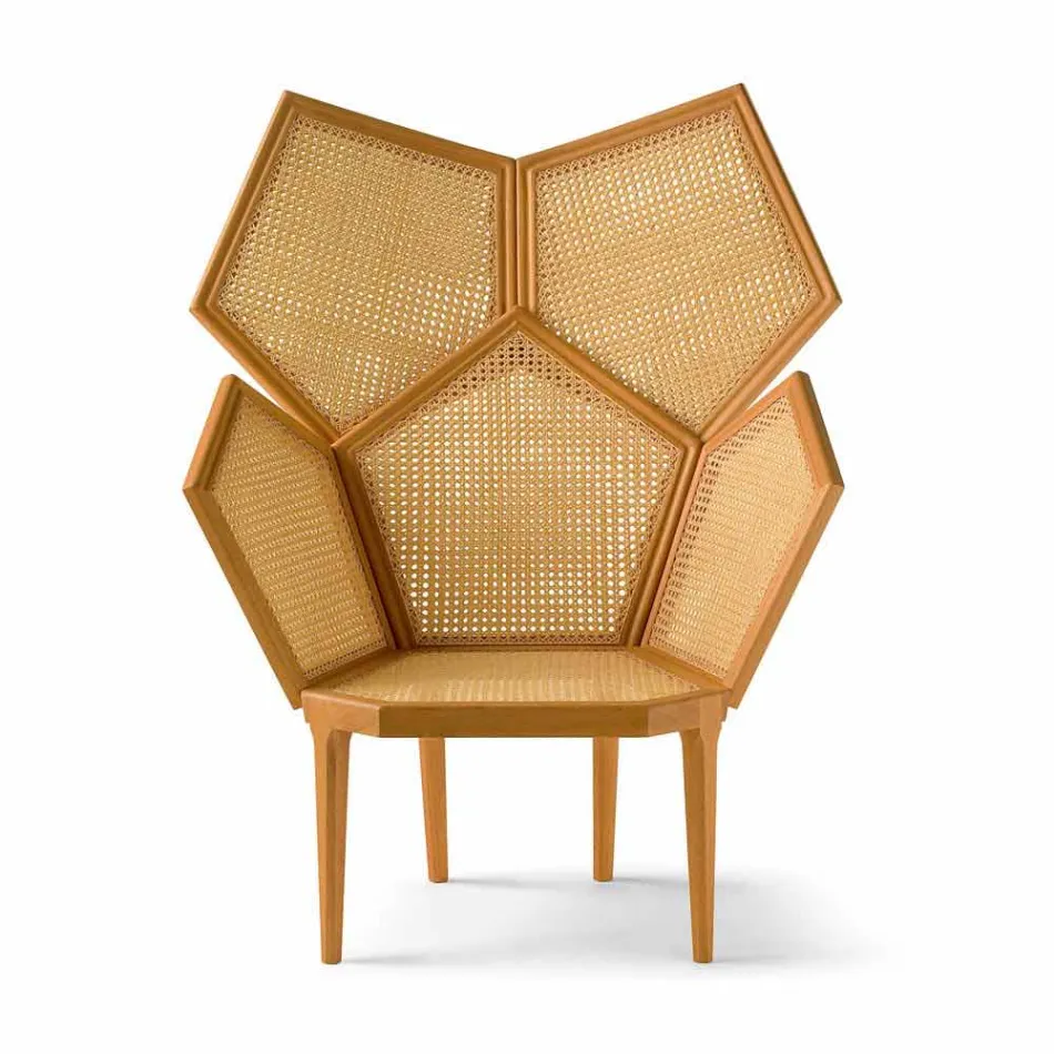 Sillón pentagonal de diseño clásico para sala de estar, L103xP72cm, poste Viadurini