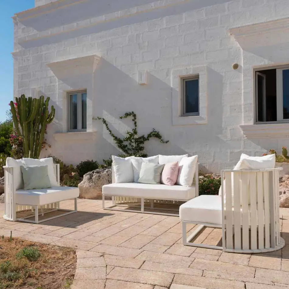 Sillón Outdoor en Aluminio y Cuerdas de Diseño de Lujo 3 Acabados - Julie Viadurini