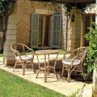 Sillón de Exterior de Jardín Apilable en Rattan Natural - Spora Viadurini