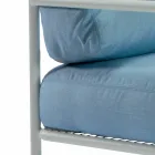 Sillón de exterior con reposabrazos de tela y metal Made in Italy - Cola Viadurini