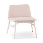 Sillón fino en tela o terciopelo con base de haya Made in Italy - Molde Viadurini