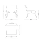 Sillón fino en tela o terciopelo con base de haya Made in Italy - Molde Viadurini