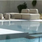 Sillón Cuadrado de Exterior Revestido en Tela Made in Italy - Lilium Viadurini