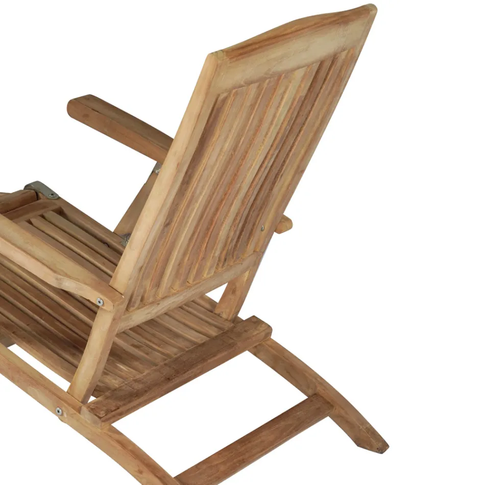 Sillón de Jardín Reclinable de Madera de Teca - Jade Viadurini