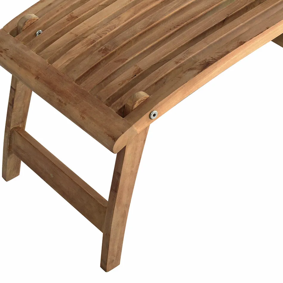 Sillón de Jardín Reclinable de Madera de Teca - Jade Viadurini