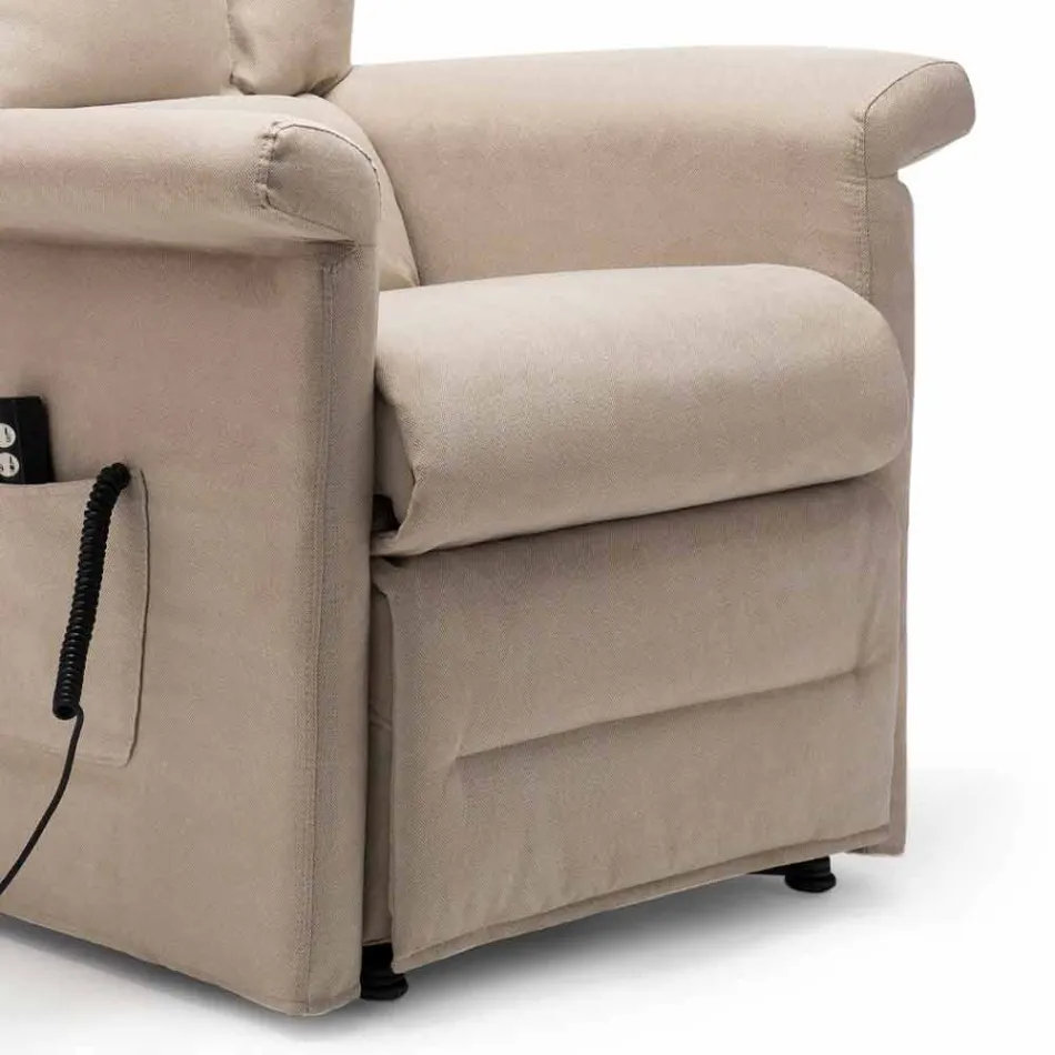 Sillón reclinable Lift Relax de 2 motores con ruedas Made in Italy - Isabelle Viadurini