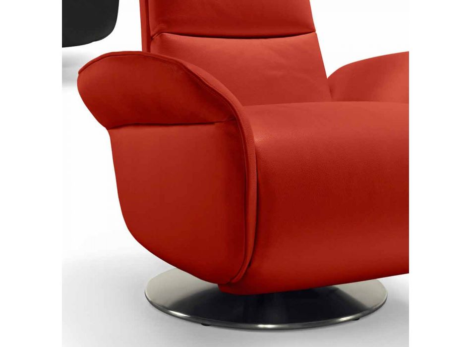 Relax sillón de 2 motores giratorio de piel / tela / cuero de imitación moderna Bluma Viadurini