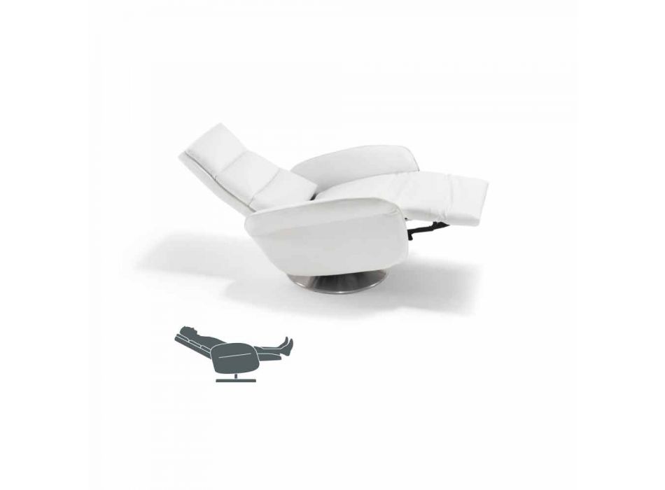 Relax sillón de 2 motores giratorio de piel / tela / cuero de imitación moderna Bluma Viadurini