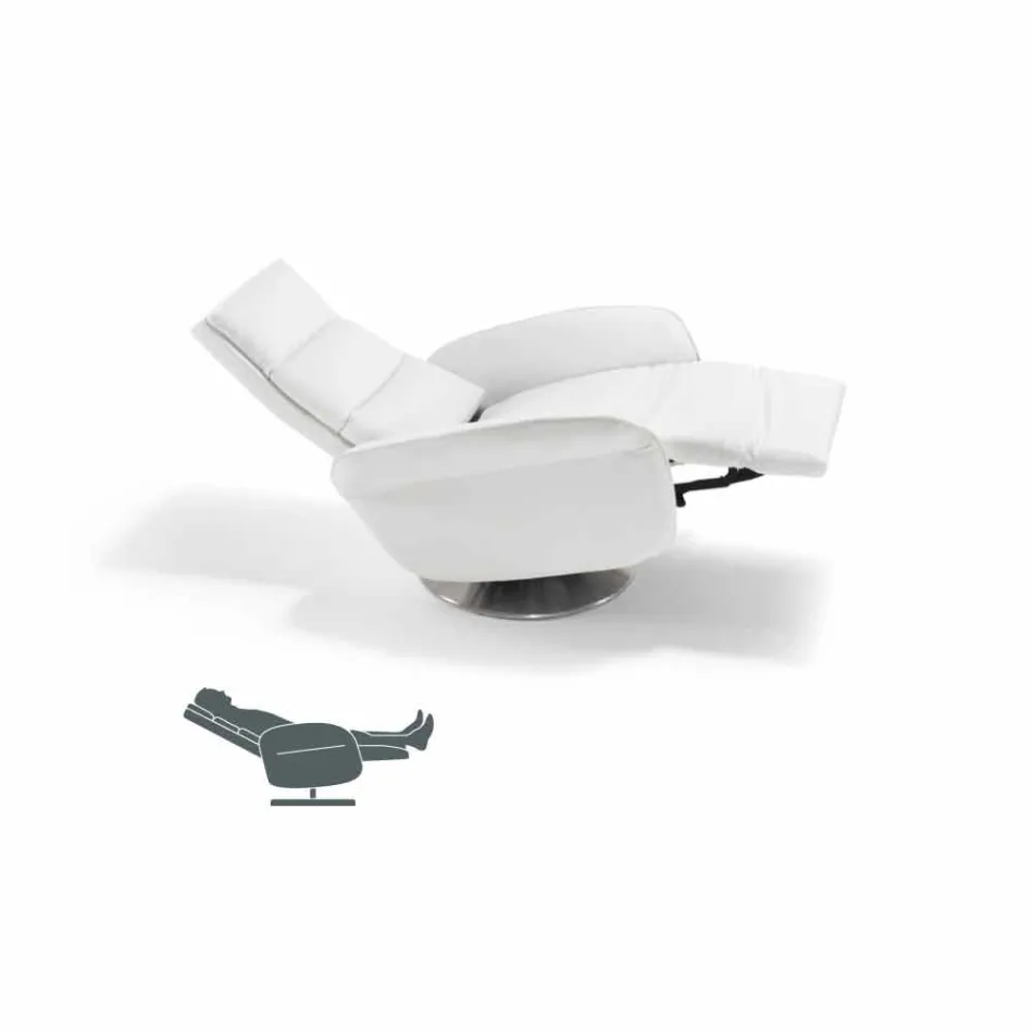 Relax sillón de 2 motores giratorio de piel / tela / cuero de imitación moderna Bluma Viadurini