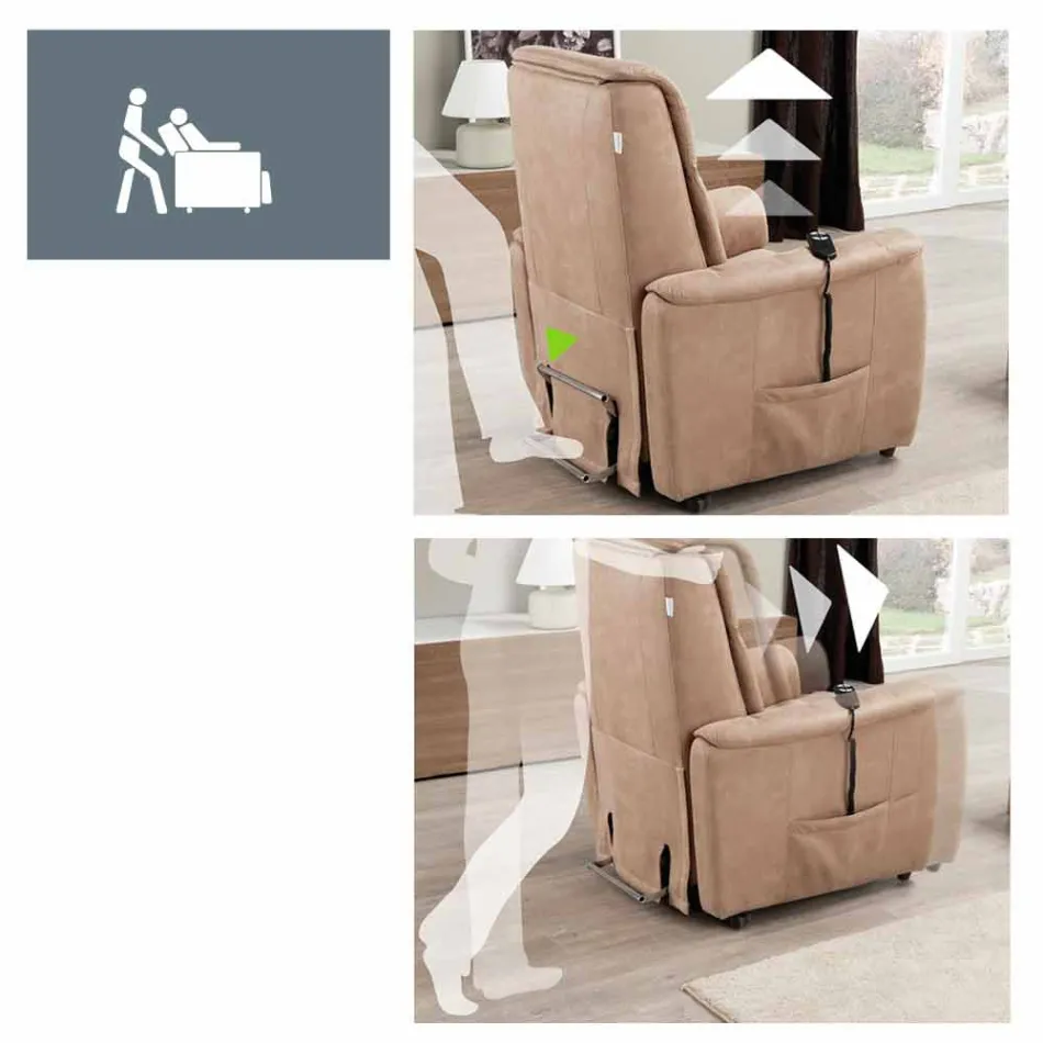 relajante diseño sillón alzapersona Via Firenze 2 motores Viadurini