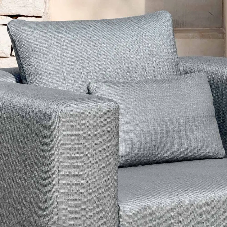Sillón de Jardín Relajante en Aluminio y Tela, Diseño en 3 Acabados - Filomena Viadurini