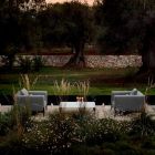 Sillón de Jardín Relajante en Aluminio y Tela, Diseño en 3 Acabados - Filomena Viadurini
