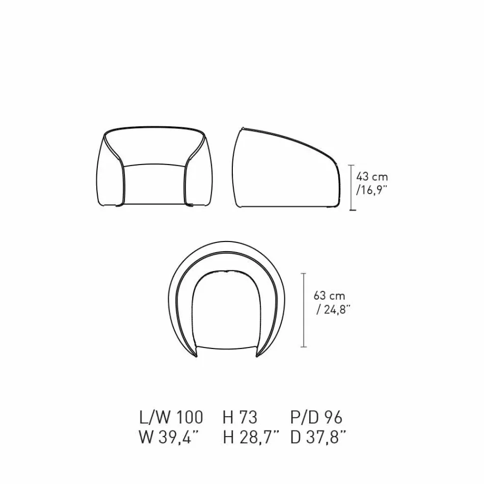 Sillón Relax Diseño Moderno Made in Italy en Tejido de Colores - Baloo Viadurini