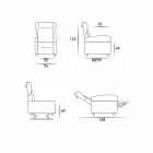 relajarse 4 motores fabricados en Italia Giglio, diseño moderno sillón ortopédica Viadurini