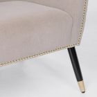 Sillón lounge en madera de caucho y efecto terciopelo de diseño elegante - Catty Viadurini