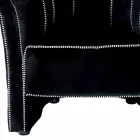 Sillón lounge en terciopelo negro con costuras en contraste Made in Italy - Rueda Viadurini