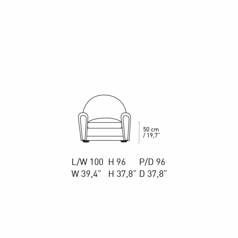 Sillón de salón tapizado en cuero con pies de madera Made in Italy - Pegolo Viadurini