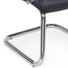 Silla de Oficina Trineo Acero y Ecopiel con Reposabrazos 2 Piezas - Monaldo Viadurini