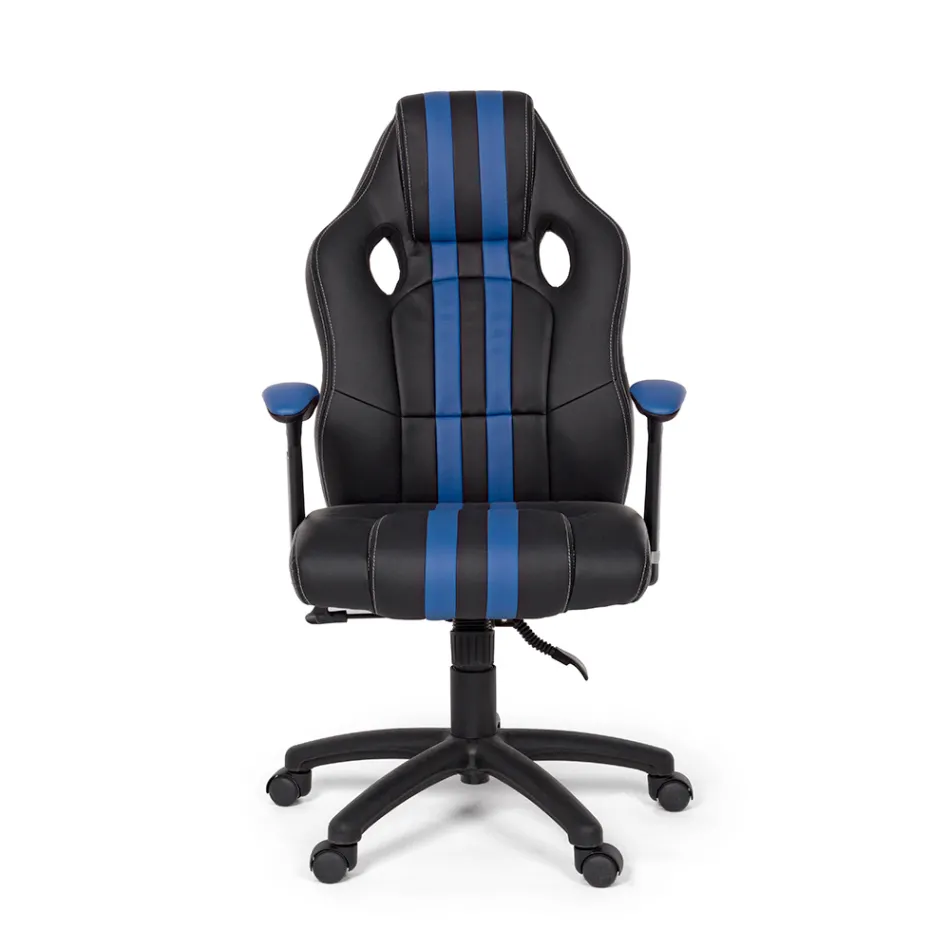 Sillón de oficina giratorio reclinable en ecopiel y nailon 2 colores - Saronno Viadurini