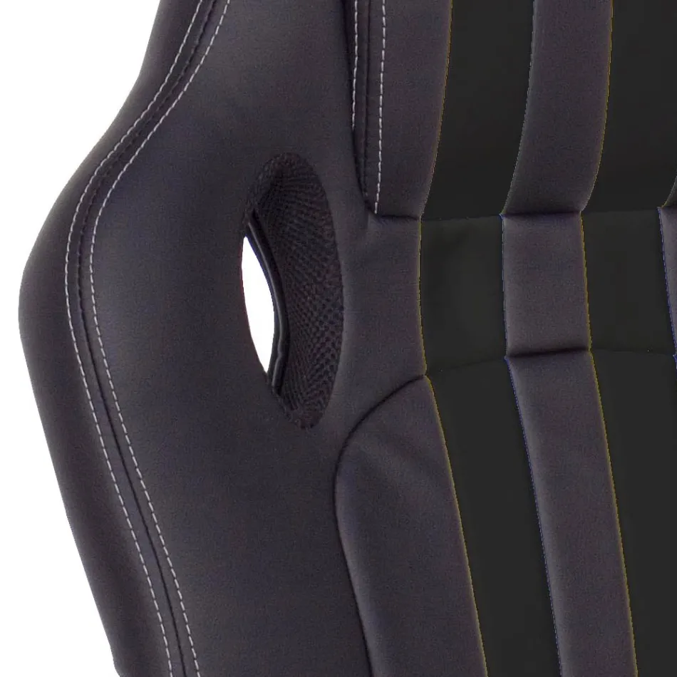 Sillón de oficina giratorio reclinable en ecopiel y nailon 2 colores - Saronno Viadurini