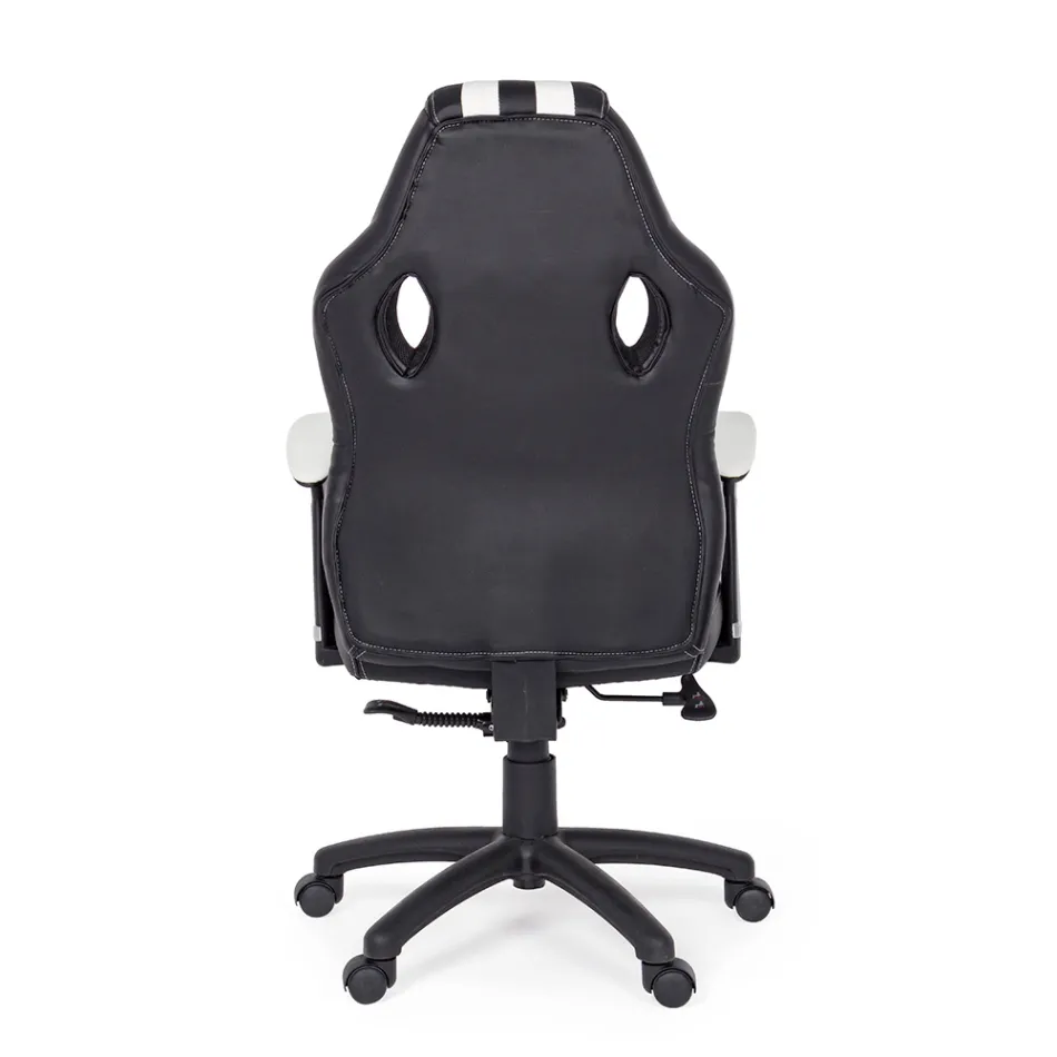 Sillón de oficina giratorio reclinable en ecopiel y nailon 2 colores - Saronno Viadurini