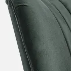 Sillón vintage de madera con reposabrazos de ratán y poliéster - Ludovica Viadurini