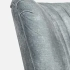 Sillón vintage de madera con reposabrazos de ratán y poliéster - Ludovica Viadurini