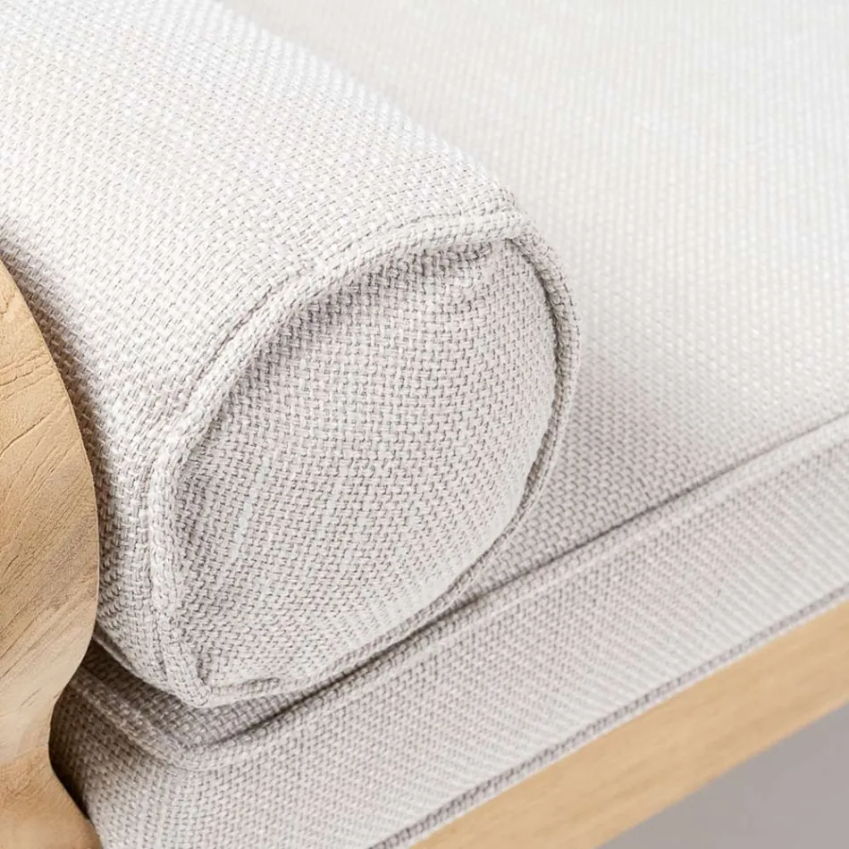 Silla de esquina para exterior en teca natural y cojines - Circe Viadurini