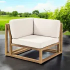 Sillón esquinero de exterior en teca natural y cojines - Circe Viadurini