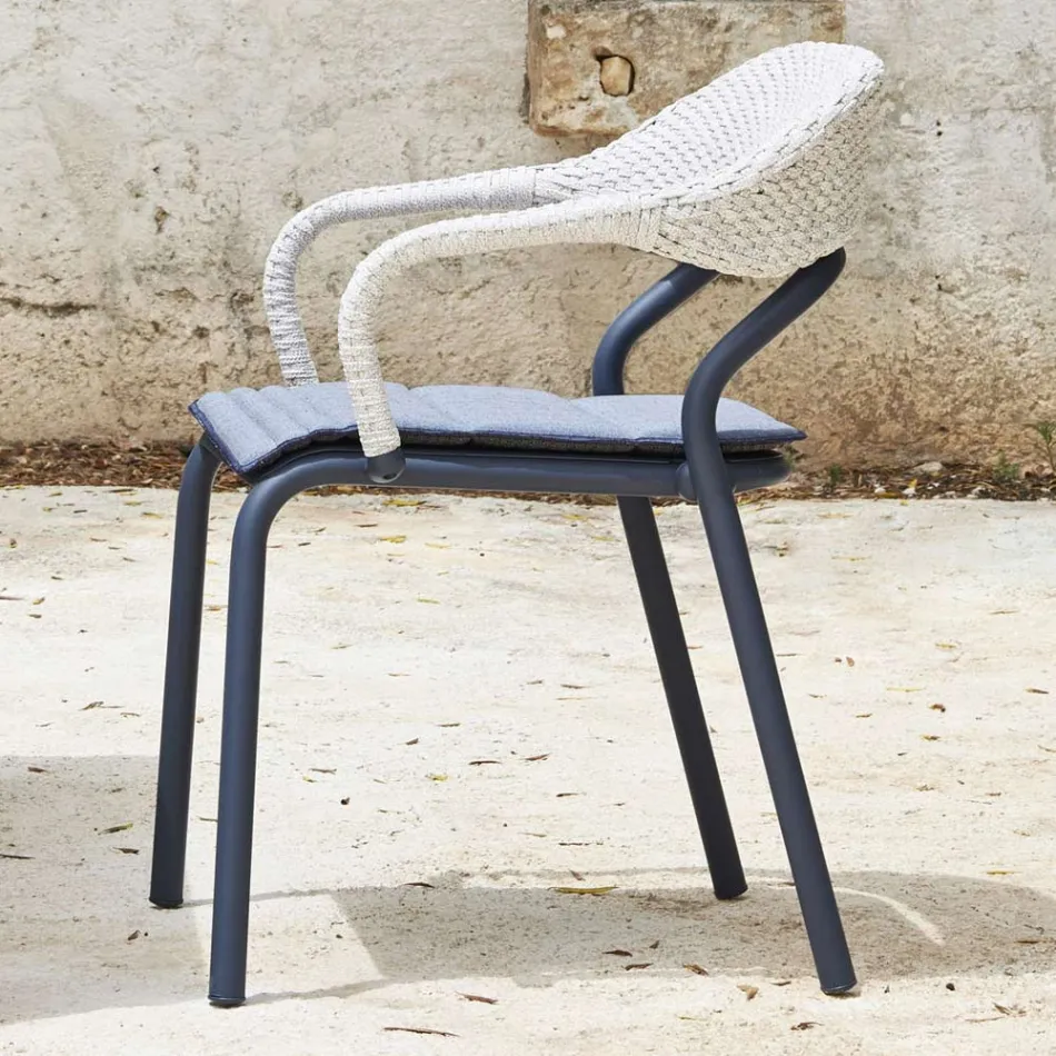 Sillón de exterior con cojín de asiento Made in Italy - Noss by Varaschin Viadurini