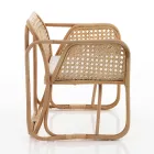 Sillón de exterior e interior de ratán y cojines de tela Saia - Voir Viadurini