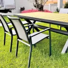Silla apilable para exterior de aluminio y textileno - Mira Viadurini
